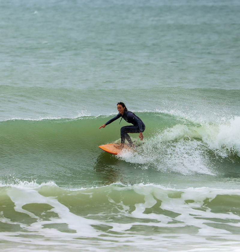 Barbara surfing
