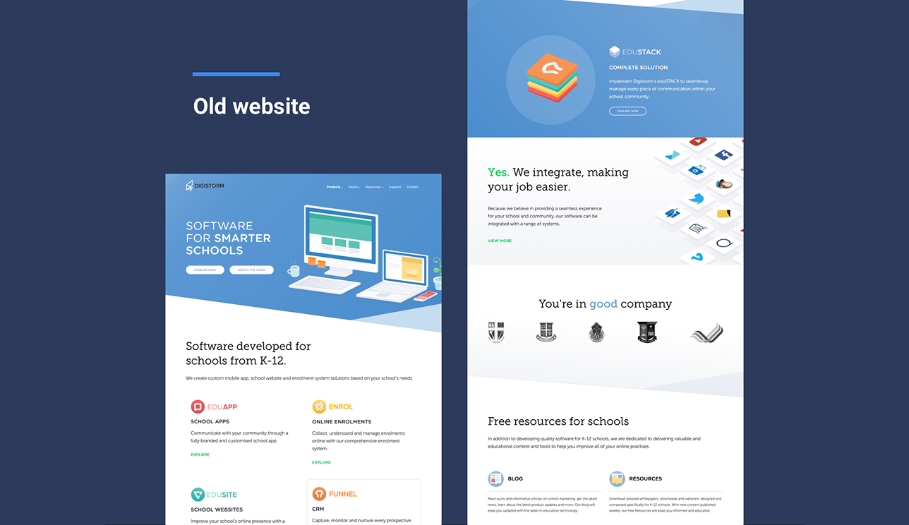 Digistorm — old site comparison