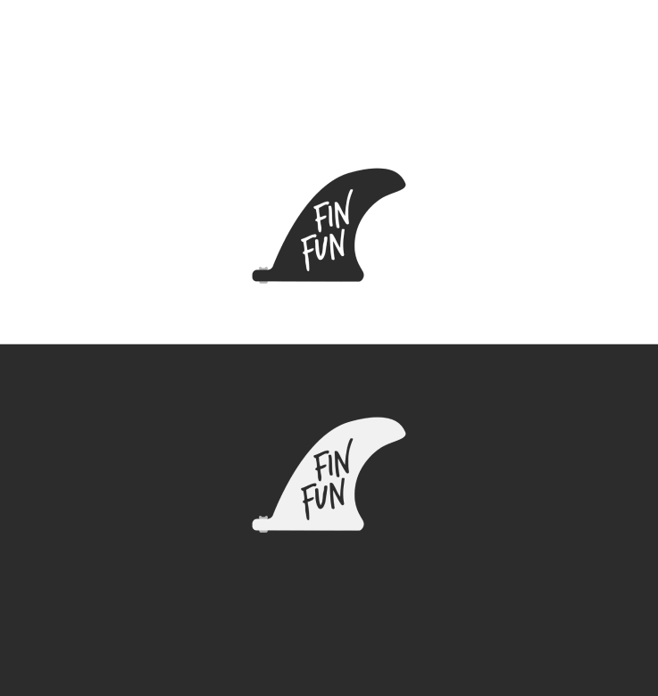 FinFun — black-and-white logo study