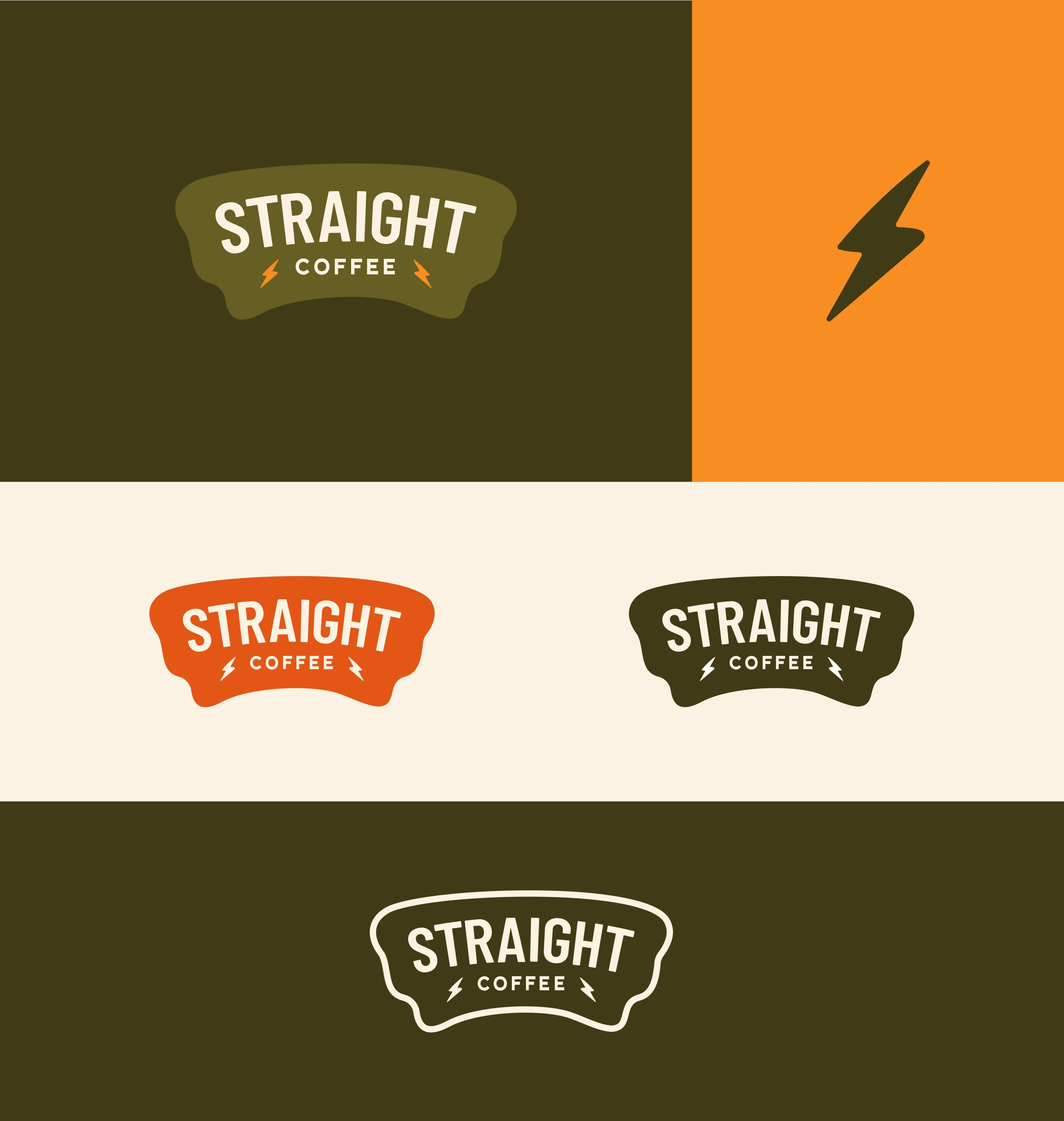Straight Coffee — logo variations