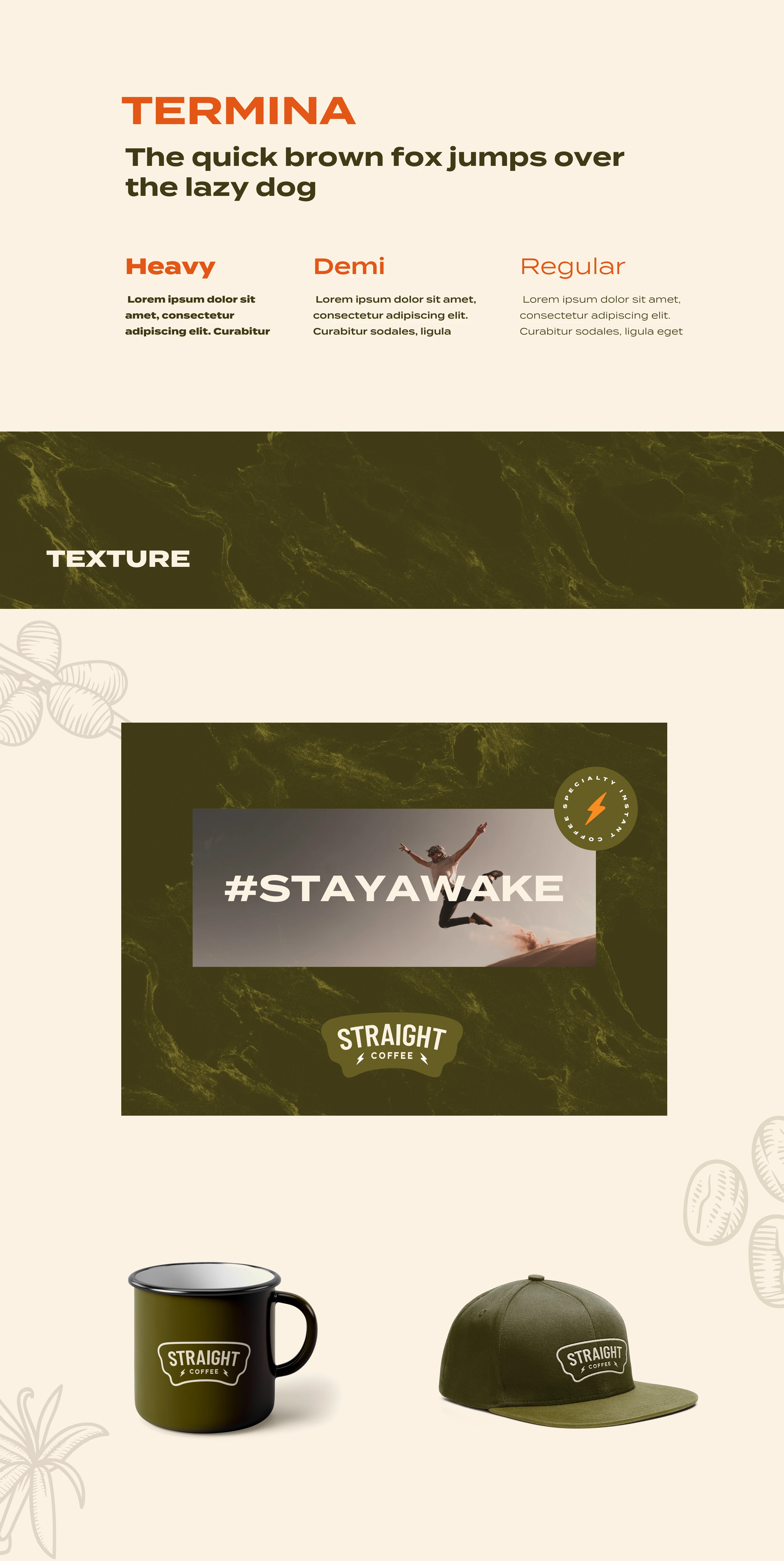 Straight Coffee — typography