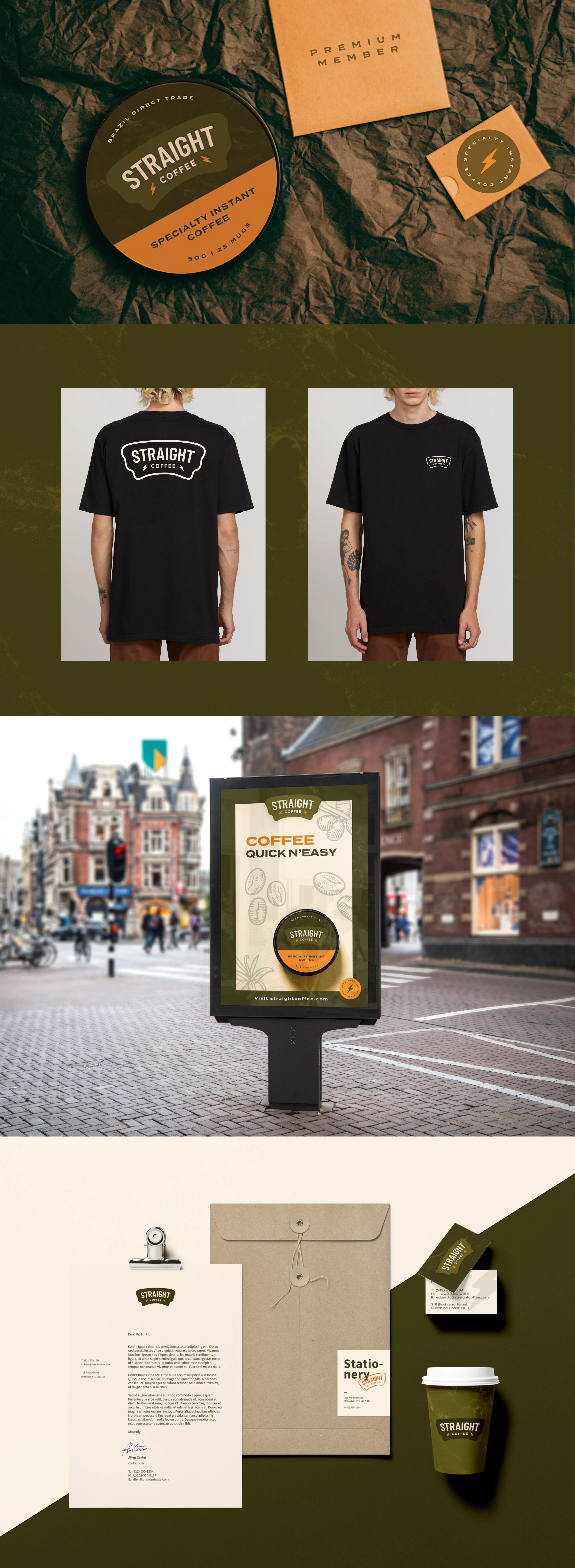 Straight Coffee — brand collaterals